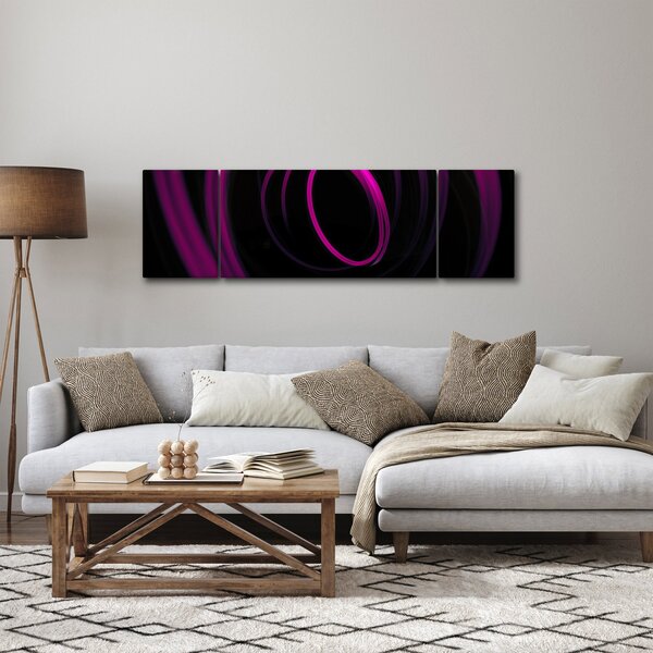 Obraz - fialové čáry (170x50 cm)