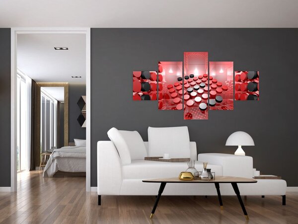 Obraz tlačítkové abstrakce (125x70 cm)