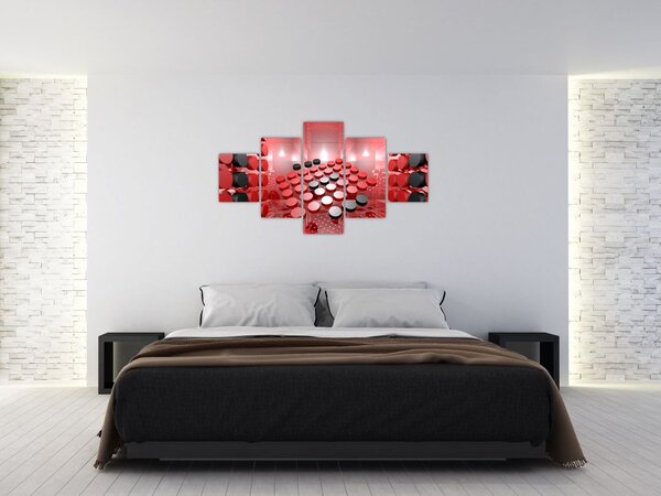 Obraz tlačítkové abstrakce (125x70 cm)