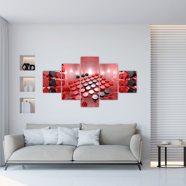 Obraz tlačítkové abstrakce (125x70 cm)