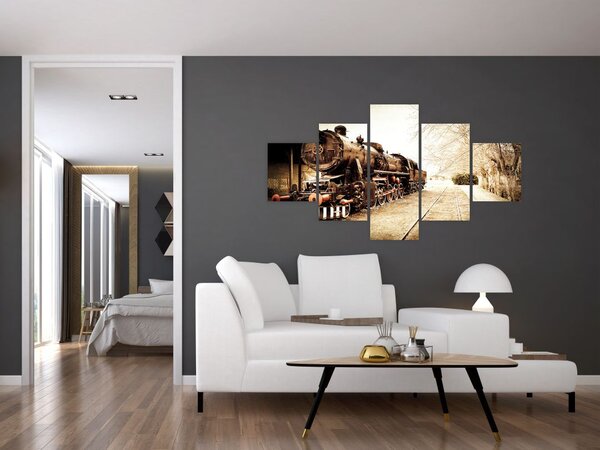 Obraz - Historická lokomotiva (125x70 cm)