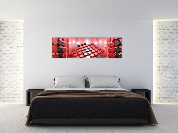 Obraz tlačítkové abstrakce (170x50 cm)