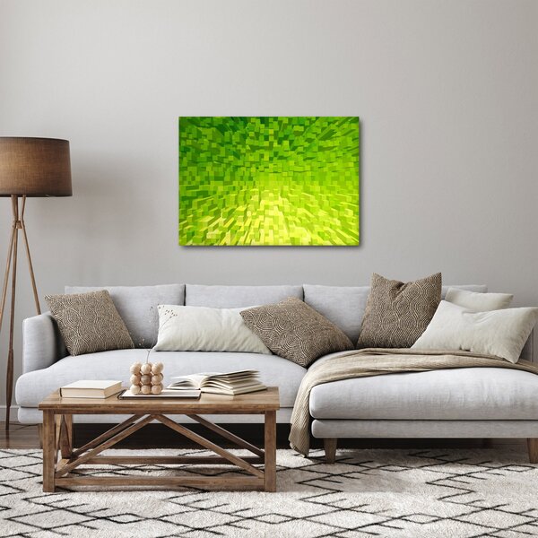 Obraz žlutozelených kostiček (70x50 cm)
