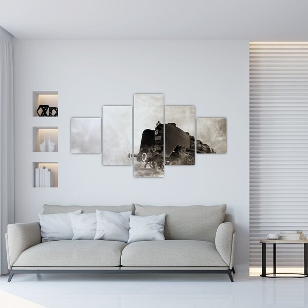 Obraz - Vlak v mlze (125x70 cm)