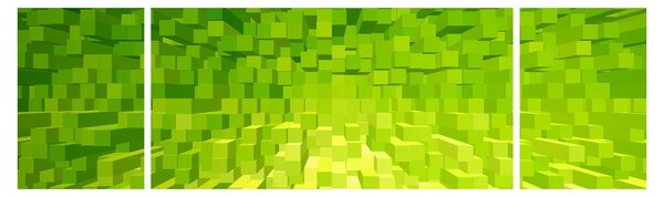 Obraz žlutozelených kostiček (170x50 cm)