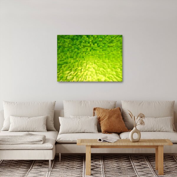 Obraz žlutozelených kostiček (70x50 cm)