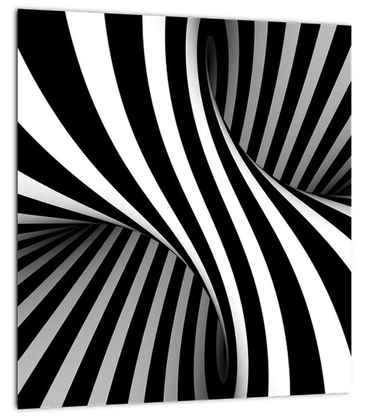 Abstraktní obraz se zebrovými pruhy (30x30 cm)