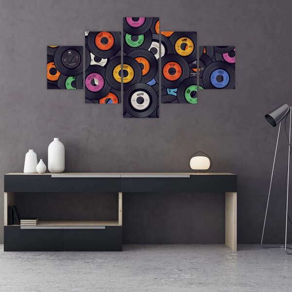 Obraz - Hudební gramofonové desky (125x70 cm)