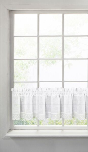 Bílá záclona na pásce LISA 150x30 cm