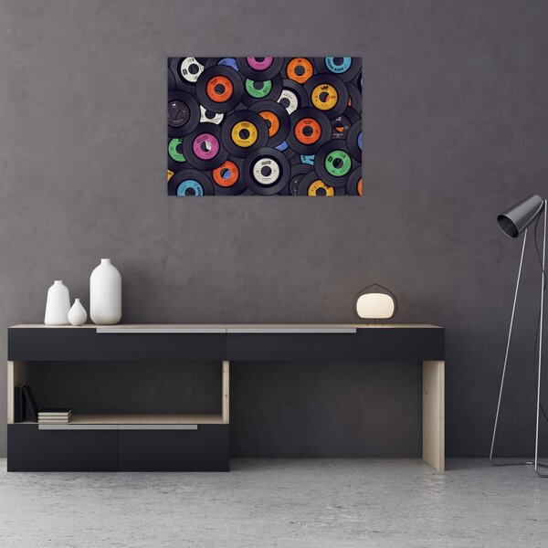 Obraz - Hudební gramofonové desky (70x50 cm)
