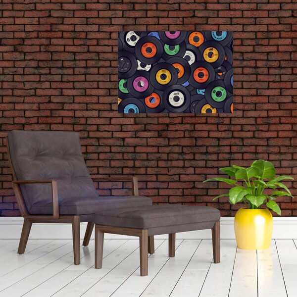 Obraz - Hudební gramofonové desky (70x50 cm)