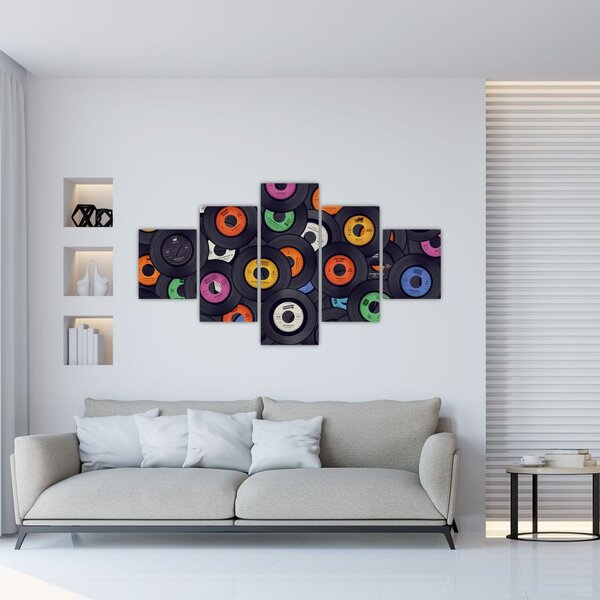 Obraz - Hudební gramofonové desky (125x70 cm)