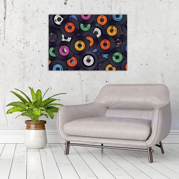Obraz - Hudební gramofonové desky (70x50 cm)