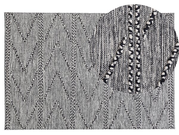 Koberec krátkosrstý 140 x 200 cm černobílý TERMÁL