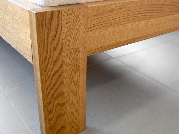 Oak´s Dubová postel Mono Klasik 4 cm masiv průběžný - 80x200 cm
