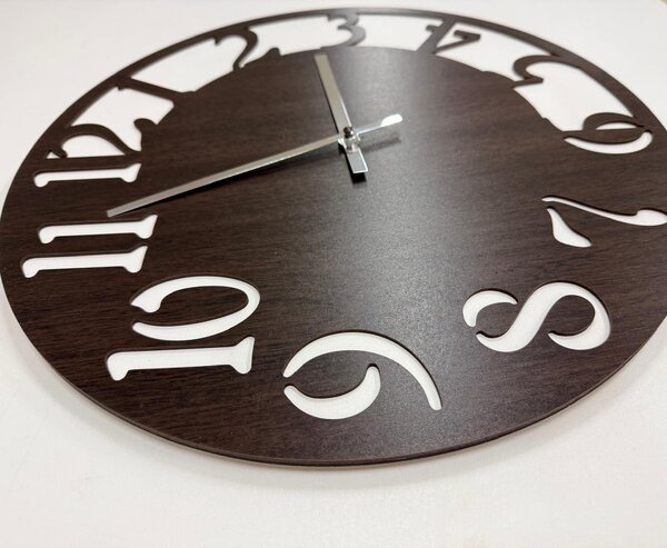Nástěnné hodiny CLOCK Zvolte barvu dekoru: Antracit-Černá | Velikost hodin: 35x35 | Barva ručiček: Stříbrné