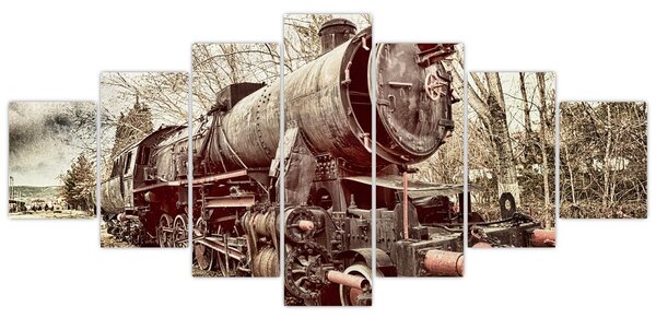 Historický obraz lokomotivy (210x100 cm)