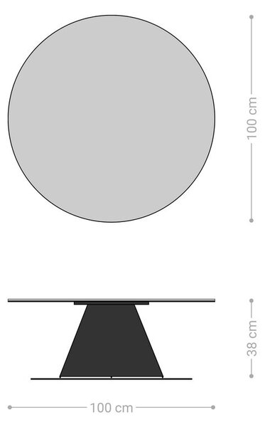 DELIFE Konferenční stolek Edge kulatý 100×100 cm keramika Minas Melange Borna Titanová barva