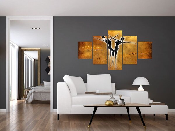 Obraz malby tanečního páru (125x70 cm)