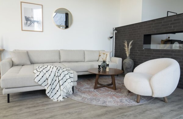 -25 % Dny MOMENTI– Nordic Living Bílé látkové lounge křeslo Svona