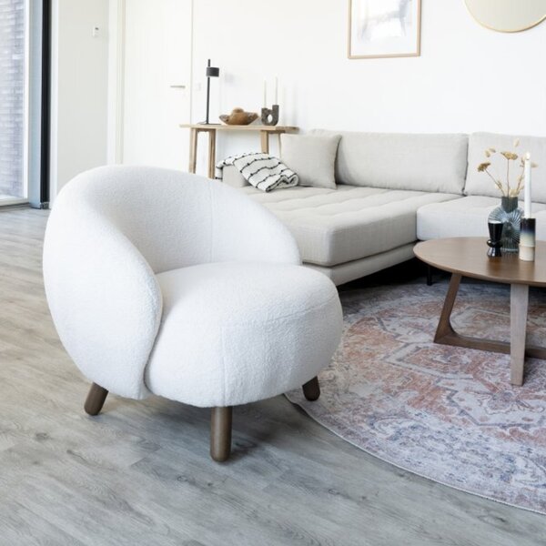 -25 % Dny MOMENTI– Nordic Living Bílé látkové lounge křeslo Svona