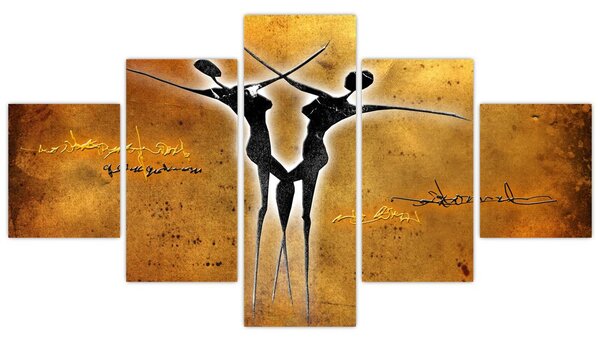 Obraz malby tanečního páru (125x70 cm)
