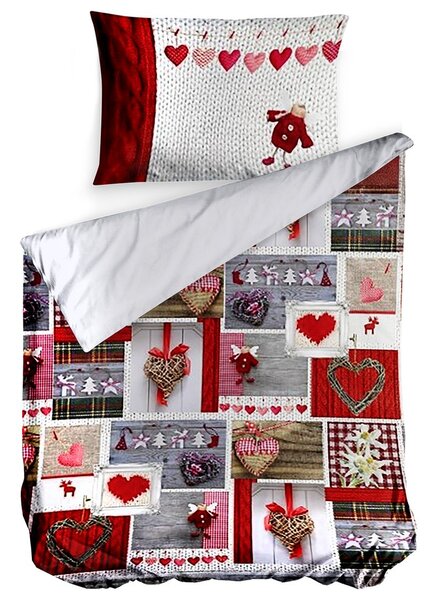 Gipetex Natural Dream 3D italské povlečení 100% bavlna Patchwork - 140x220 / 70x90 cm