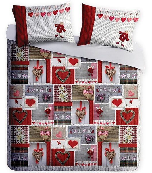 Gipetex Natural Dream 3D italské povlečení 100% bavlna Patchwork - 140x220 / 70x90 cm