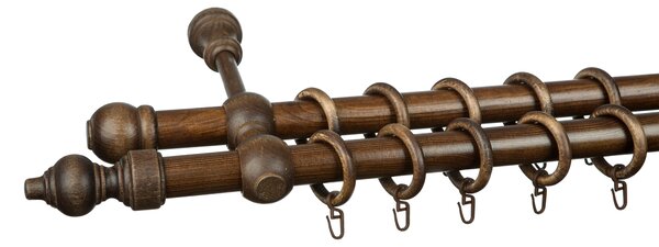 Držák garnýžové tyče dvojitý dřevěný, ø 28 mm