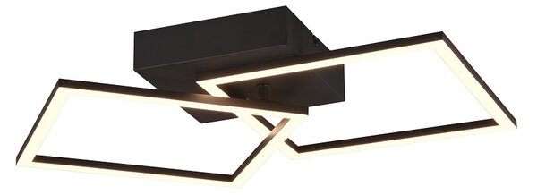 Trio Leuchten R64492132 TRAIL - Moderní LED černý stropní lustr s natáčecím ramenem, LED 20W, 3000K, 60 x 35,2cm (Moderní stropní lustr s příjemnou teplou barvou světla, montura v černé barvě)