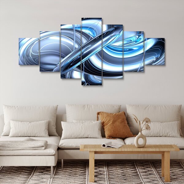 Obraz modré abstrakce (210x100 cm)