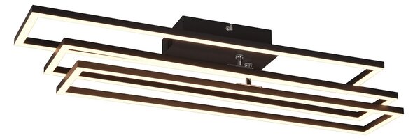 Trio Leuchten R64423132 CORSO - Moderní LED stropní černý lustr s natáčecími rameny s dálkovým ovladačem, LED 36W, 2700 - 6000K (Moderní stropní lustr s dálkovým ovladačem)