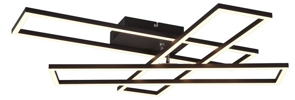 Trio Leuchten R64423132 CORSO - Moderní LED stropní černý lustr s natáčecími rameny s dálkovým ovladačem, LED 36W, 2700 - 6000K (Moderní stropní lustr s dálkovým ovladačem)