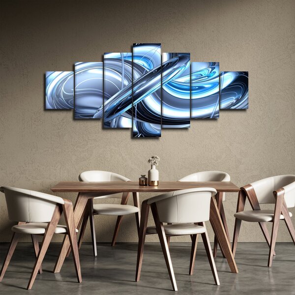 Obraz modré abstrakce (210x100 cm)