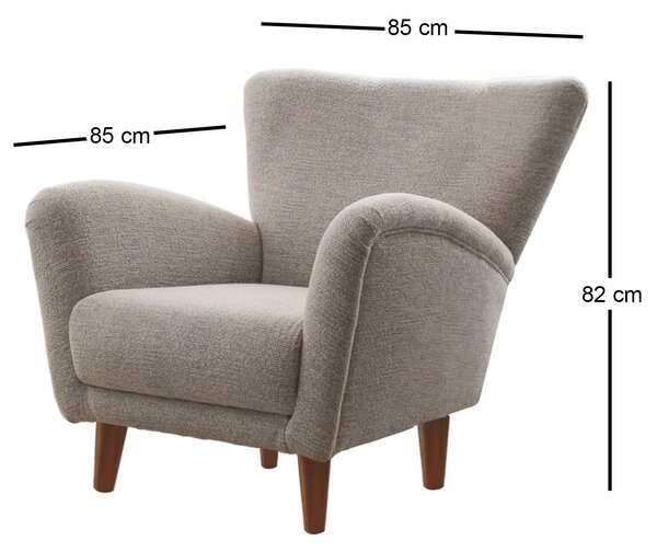 Křeslo Tedelezza (šedá + ořech). Akce -25%