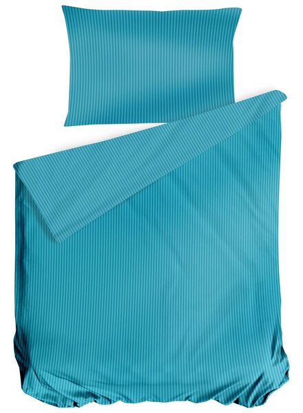 Cottonbox povlečení bavlněný satén Stripe turquise - 140x220 / 70x90 cm