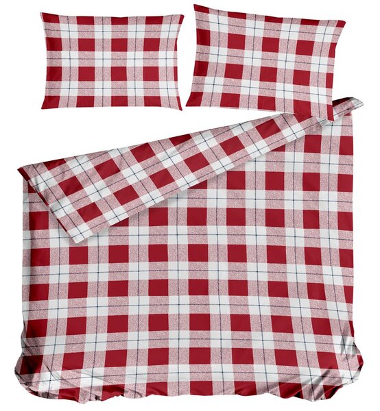 Gipetex Natural Dream Italské povlečení bavlna LUX Scozzese Rosso - 140x200 / 70x90 cm