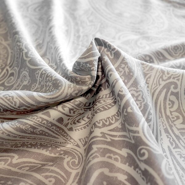 Bierbaum povlečení bavlněný satén 3684 Paisley Grey - 140x200 / 70x90 cm