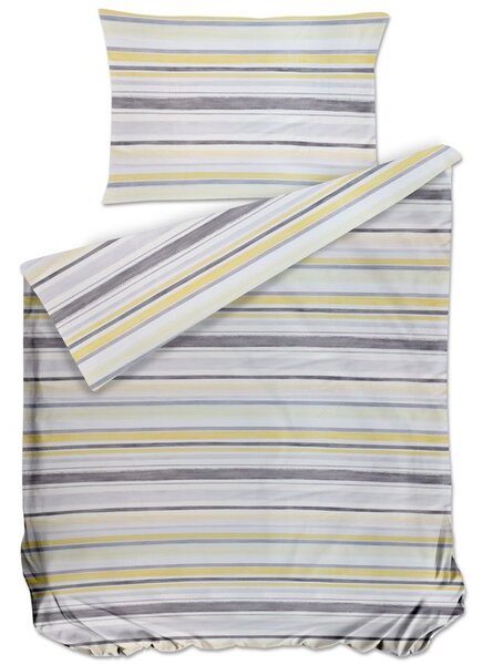 Bierbaum povlečení bavlněný satén 3327 Stripe Yellow 140x200/70x90 cm
