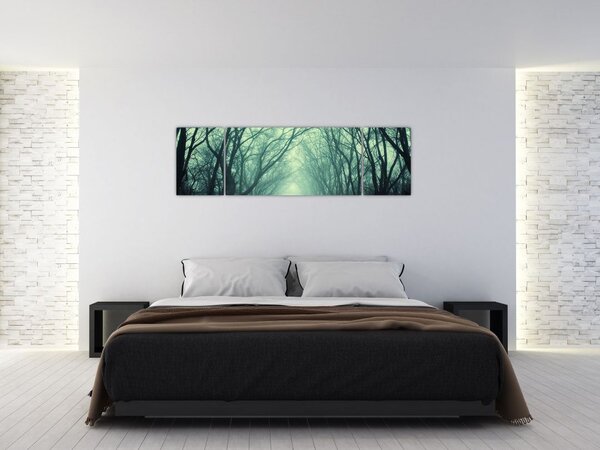 Obraz - Cesta s alejí stromů (170x50 cm)
