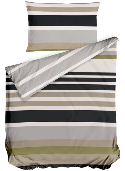Bierbaum povlečení flanelové 6699 Stripe Olive 140x200/70x90 cm