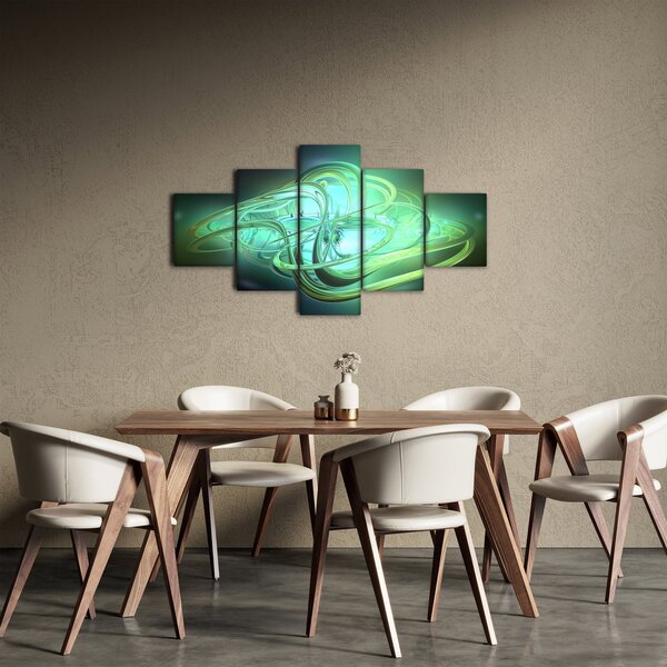 Obraz zelené abstrakce (125x70 cm)