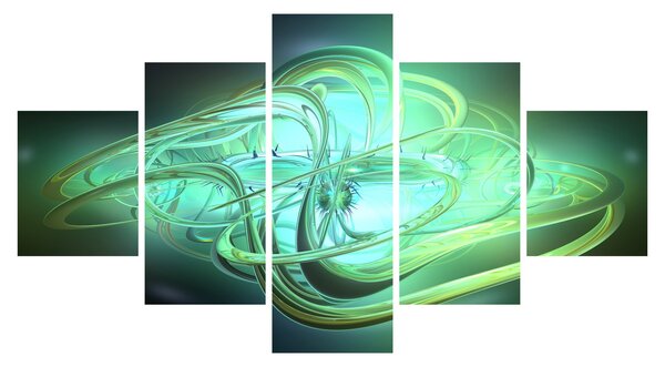 Obraz zelené abstrakce (125x70 cm)