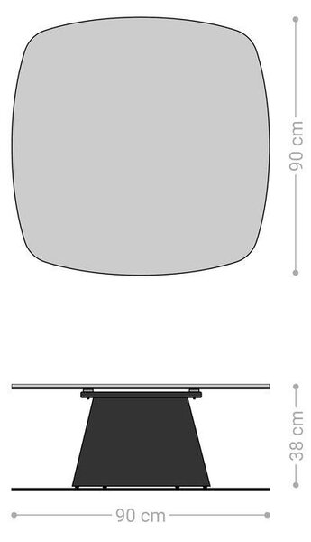 DELIFE Konferenční stolek Edge oválný tvar 90×90 cm keramika Onyx Pearl Borna Titanová barva