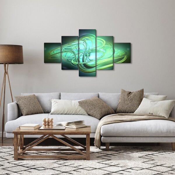 Obraz zelené abstrakce (125x70 cm)