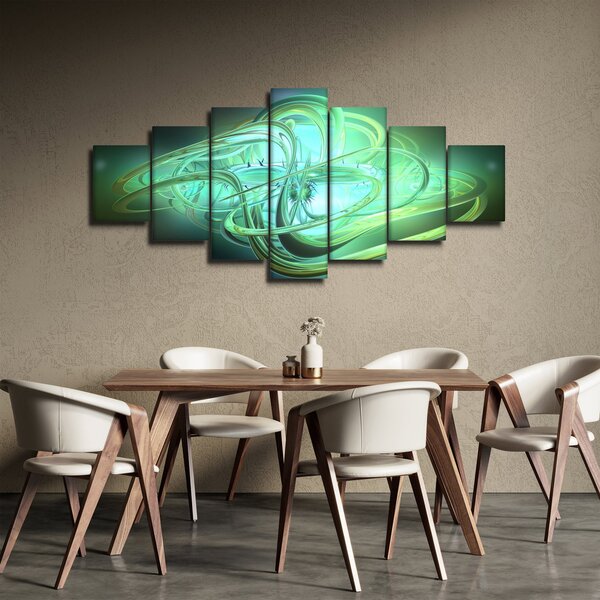 Obraz zelené abstrakce (210x100 cm)