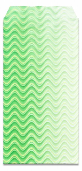 Dárkový papírový sáček se zeleným potiskem vlnek – 12 × 24 cm | Set 10 ks 8796107