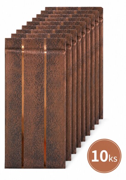 Dárkový sáček měděný s metalickým potiskem – 12 × 22,5 cm | Set 10 ks 8796116