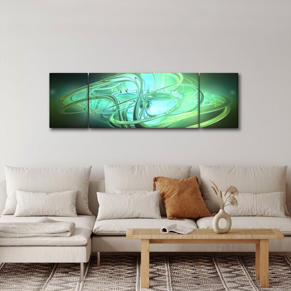 Obraz zelené abstrakce (170x50 cm)
