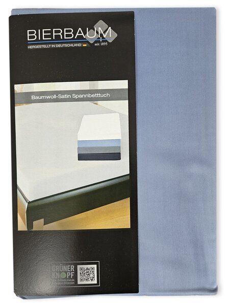 Bierbaum saténové prostěradlo Blau - 90x200 cm
